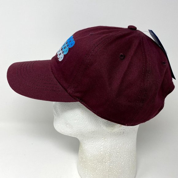 Life Is Good Strapback Hat Cap Beach Golf Relax Maroon Blue Words - Picture 3 of 7